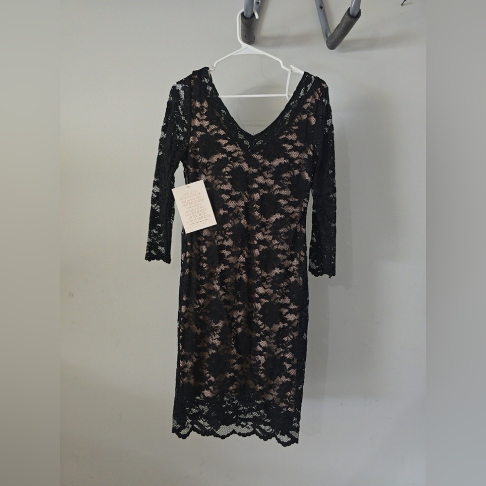Boston Proper Black Lace Long Sleeve Dress